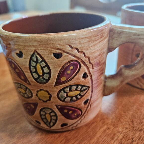 Pennsbury pottery vintage folk art glazed coffee mugs 1970s - Picture 2 of 7